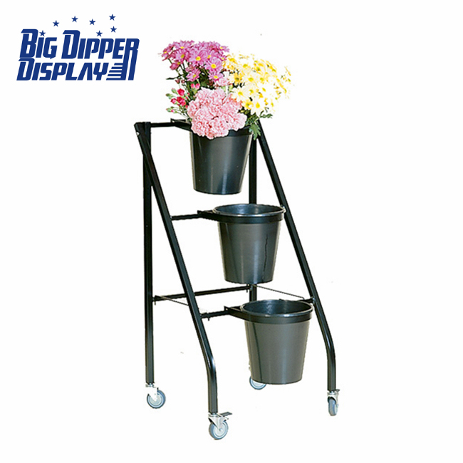BDD-FL13 3 Plastic Buckets Floral Stand with wheels