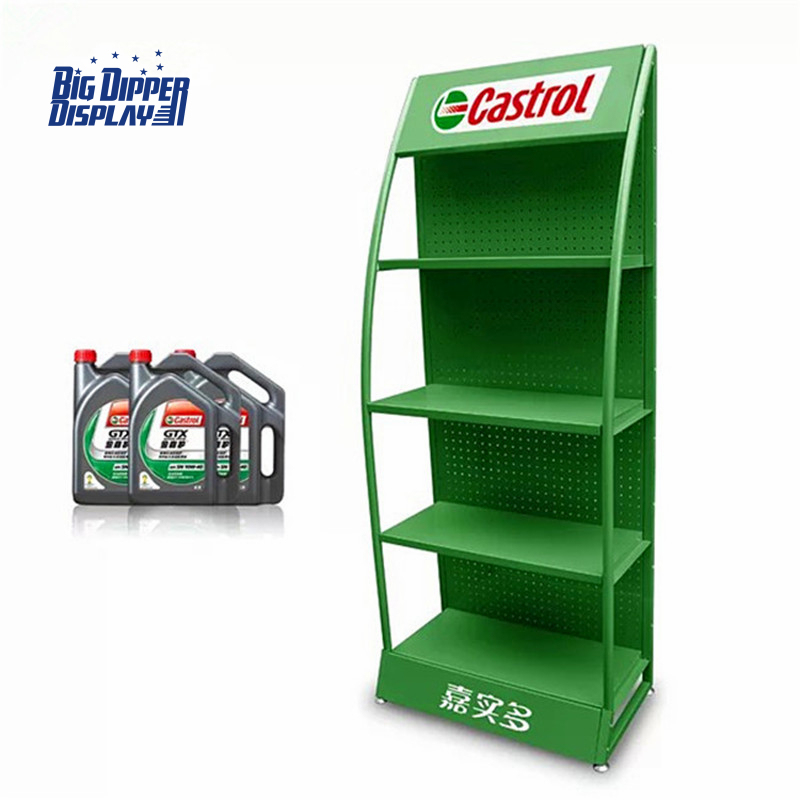 BDD-OL03 Customized Free Standing Engine Motor Oil Display Stand Rack For Gas Station