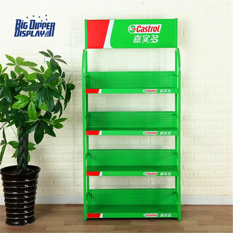 BDD-OL12 China supplier metal energy storage stand with sign motor oil display rack