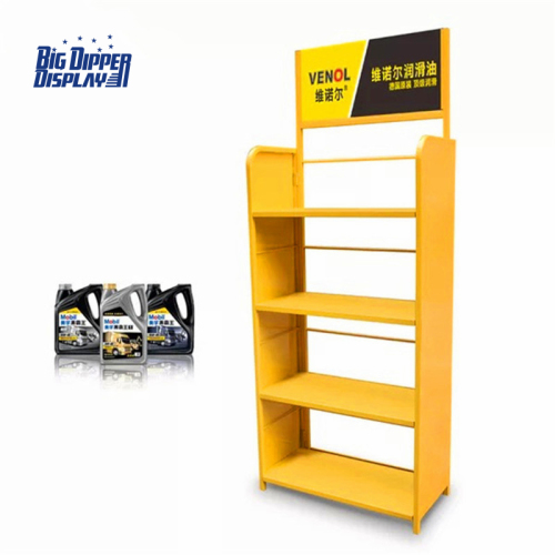 BDD-OL13 Custom floor metal engine oil display stand motor oil display shelf lubricating oil display rack