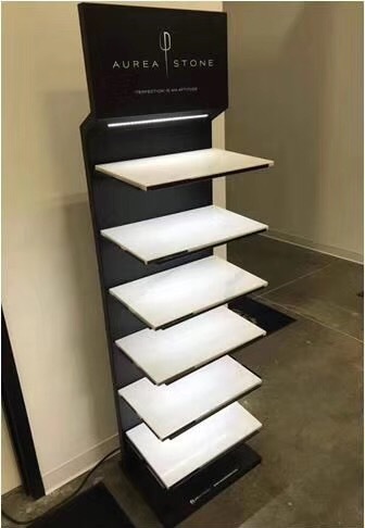 BDD-ST14 floor standing Metal Quartz Stone Tile Display Stand for Retail Store