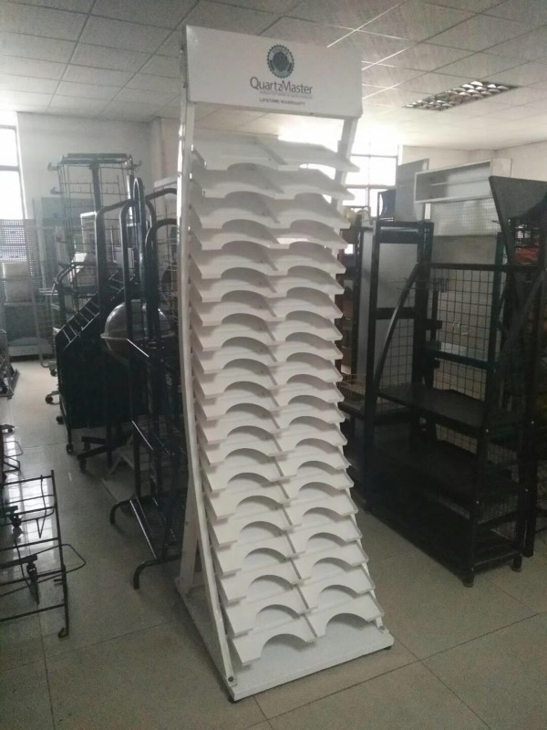 BDD-ST11 quartz nature stone tile mosaic rack carpet sample wall showroom granite floor metal ceramic tile display stand