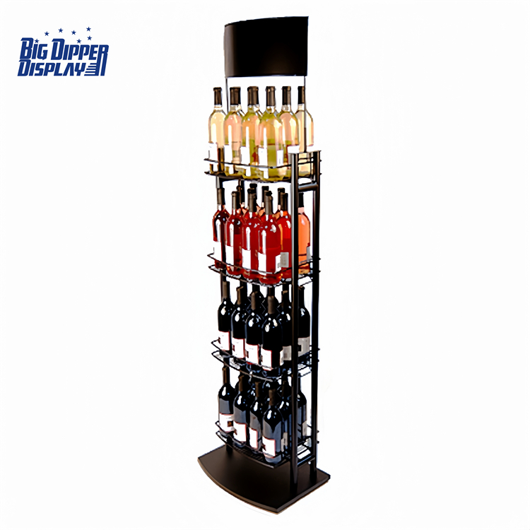 WB09 4 Layer cola bottle metal display rack floor retail display stand ...