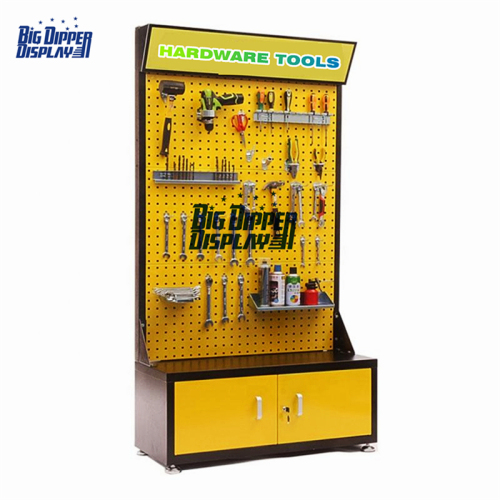 PB19 custom store hardware rack power tool phone accessories metal triangle pegboard display rack stand shelf