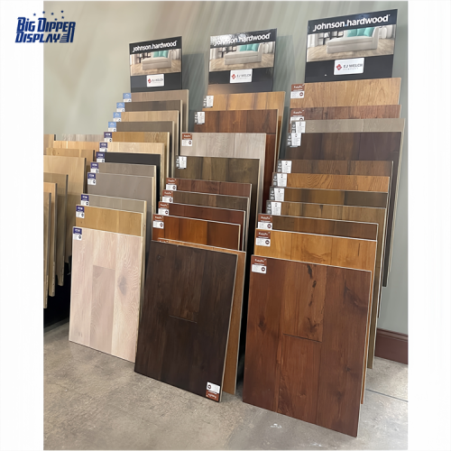 BDD-WF28 Waterfall-Style Timber Display Stand Rack – Wholesale Wood Flooring Display Rack