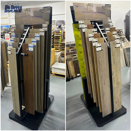 BDD-WF31 hardwood flooring display rack wooden laminated oak parquet wood flooring display stand