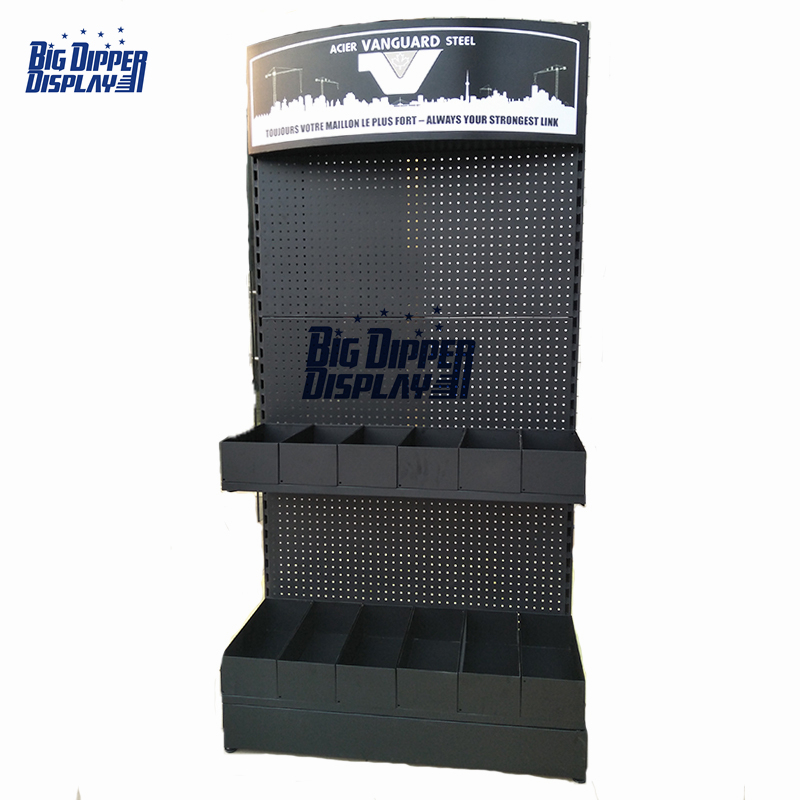 PB74 custom metal pegboard hand tools display stand power tool kits display rack with hooks