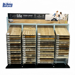 BDD-WF35 wood flooring racks slotted waterfall laminate timber flooring sample display stand