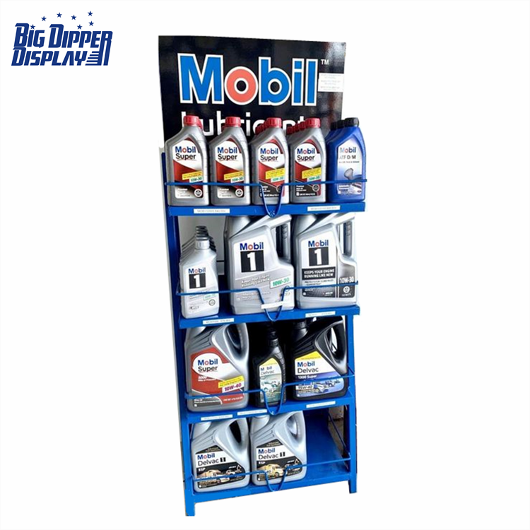 BDD-OL20 Gas Station Metal motor Lube oil display rack auto store mobil car lubricant lubricating engine oil display rack