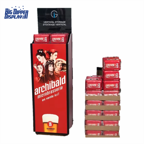 AL20 Drink display automatic lifting and lowering beverage display rack square metal shelf for retail shop
