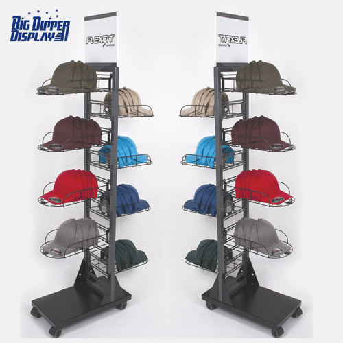 BDD-HC14 Popular Design Metal Wire cap Floor Stand Display