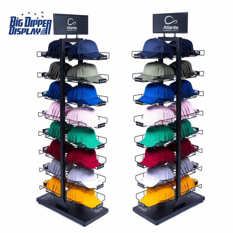 Multi Layer Hat Display Rack Metal Stand