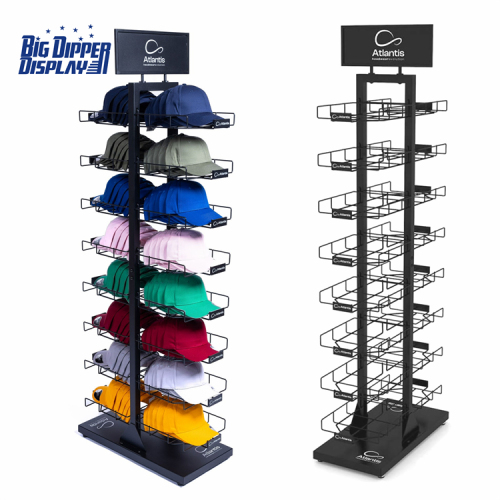 BDD-HC21 Customized Multi-Tier Hat Display Stand - Durable Metal Wire Cap Rack for Baseball Caps