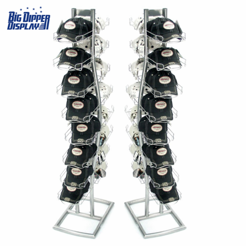 BDD-HC09 Retail Store Baseball Cap Display Rack - Sturdy Multi-Tier Hat Stand in Metal Wire Design