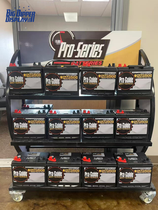 BDD-BA05 Car Battery Display Rack Heavy Duty Auto Batteries Stand Metal Retail Store Shelves