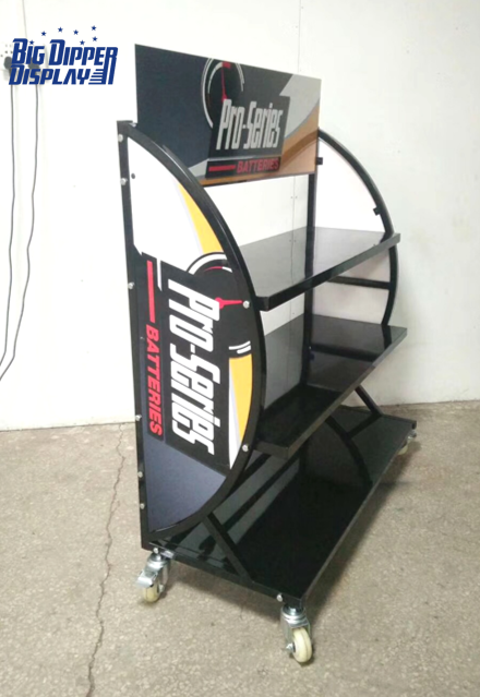 BDD-BA05 Car Battery Display Rack Heavy Duty Auto Batteries Stand Metal Retail Store Shelves