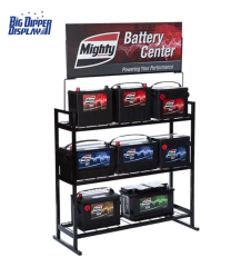 BDD-BA33 Gas Shop metal battery display rack/car battery stand