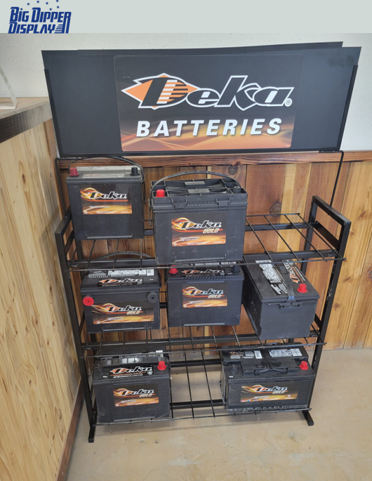 BDD-BA32 Retail Shop 3 Tier Metal Traction batteries / Car Battery Display Stand