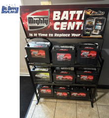 BDD-BA33 Gas Shop metal battery display rack/car battery stand