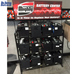 BDD-BA33 Gas Shop metal battery display rack/car battery stand
