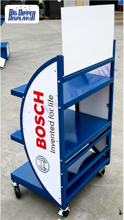 BDD-BA06 Heavy Duty Gas Shop Steel Rack Batteries Shelves Stand Auto Car Battery Display