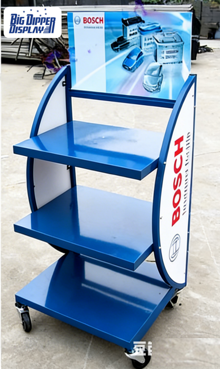 BDD-BA06 Heavy Duty Gas Shop Steel Rack Batteries Shelves Stand Auto Car Battery Display