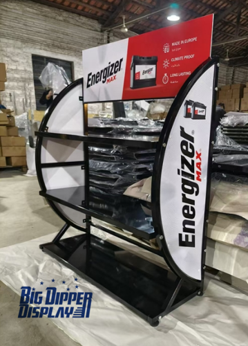BDD-BA09 Car Shop Rack Metal 3 Tier Batteries Display Stand with Wheels Wholesale
