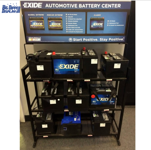 BDD-BA26 heavy duty metal shelf for Repair shops car battery display rack