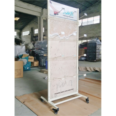 BDD-FF22 Free Standing Metal Slipper Display Stand, Wheel-Mounted Sandal Flip Flop Rack with Powdercoating