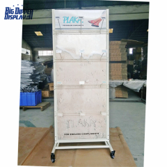 BDD-FF22 Free Standing Metal Slipper Display Stand, Wheel-Mounted Sandal Flip Flop Rack with Powdercoating