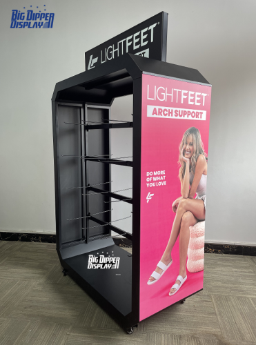 BDD-FF36 OEM Wholesale Steel Flip Flop Display Stand, 32 hooks Powdercoating for Slipper Brand Retail OEM