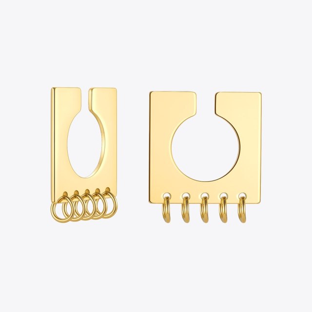 ENFASHION Square Ear Cuff Gold Color Geometric Earrings For Women Stainless Steel Fashion Jewelry 2021 Pendientes Gifts E211303