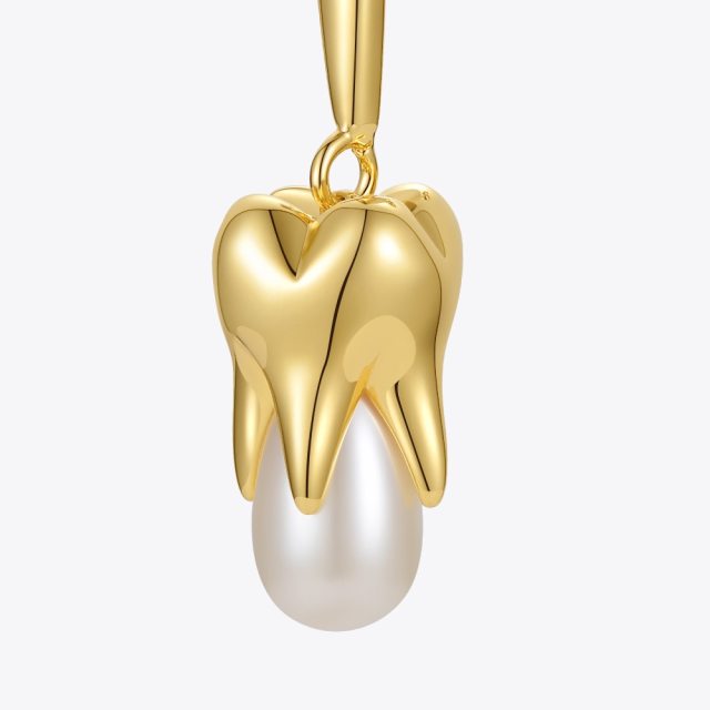 ENFASHION Trendy Teeth Pearl Drop Earrings For Women Gold Color Earings Fashion Jewelry Wedding Pendientes Free Shipping E211285