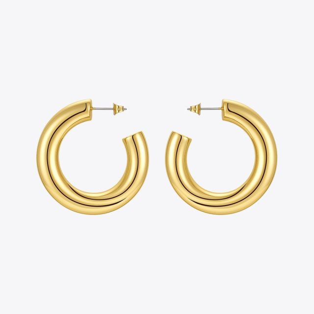 ENFASHION Pipe Hoop Earrings For Women 2021 Gold Color Piercing Earings Boucle Oreille Femme Fashion Jewelry Gifts E211289