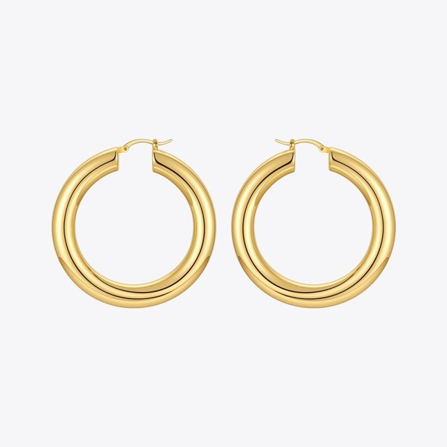 ENFASHION Pipe Hoop Earrings For Women 2021 Gold Color Piercing Earings Boucle Oreille Femme Fashion Jewelry Gifts E211289