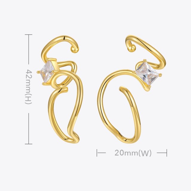 ENFASHION Irregular Earring With Zircon Gold Color Earring For Women Fashion Jewelry Ear Cuff  Without Piercing Pendientes E1224