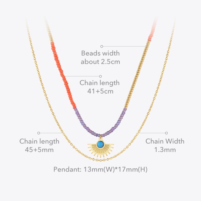 ENFASHION Fan Necklace Beads Choker Stainless Steel Necklaces For Women Collier Cemme Gold Color Fashion Jewelry Party P213244