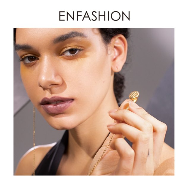 ENFASHION Metal Earbuds Chain Choker Necklace Women Gold Color Stainless Steel Earpiece Necklaces Femme Fashion Jewelry P193048