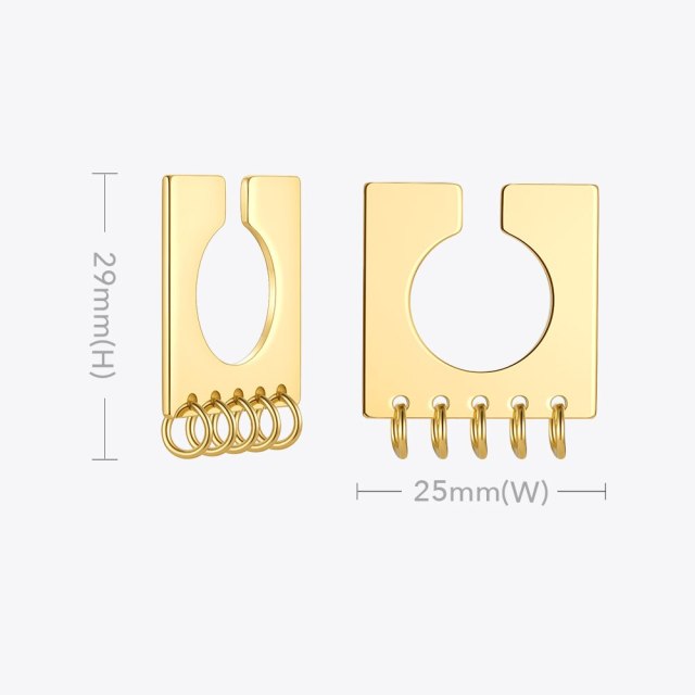 ENFASHION Square Ear Cuff Gold Color Geometric Earrings For Women Stainless Steel Fashion Jewelry 2021 Pendientes Gifts E211303
