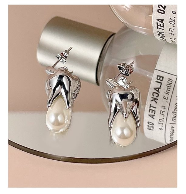 ENFASHION Trendy Teeth Pearl Drop Earrings For Women Gold Color Earings Fashion Jewelry Wedding Pendientes Free Shipping E211285