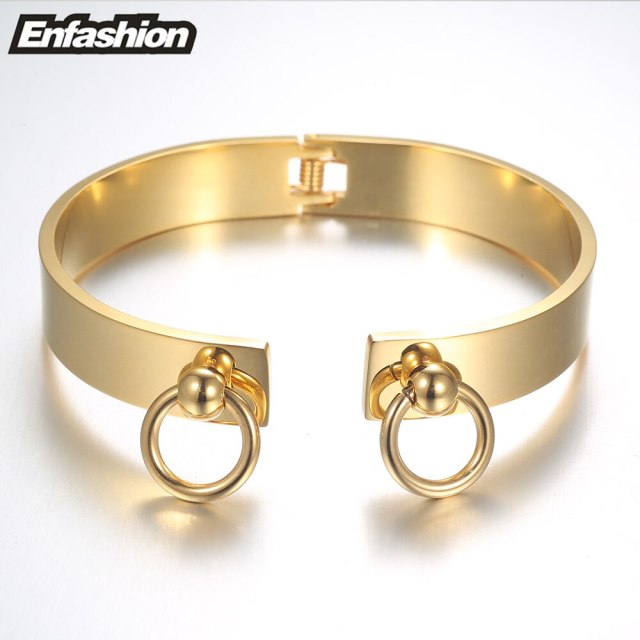 Enfashion Circle Ring Bracelet manchette Noeud Armband Rose Gold color Bangles Bracelets For Women Cuff Bracelets pulseiras