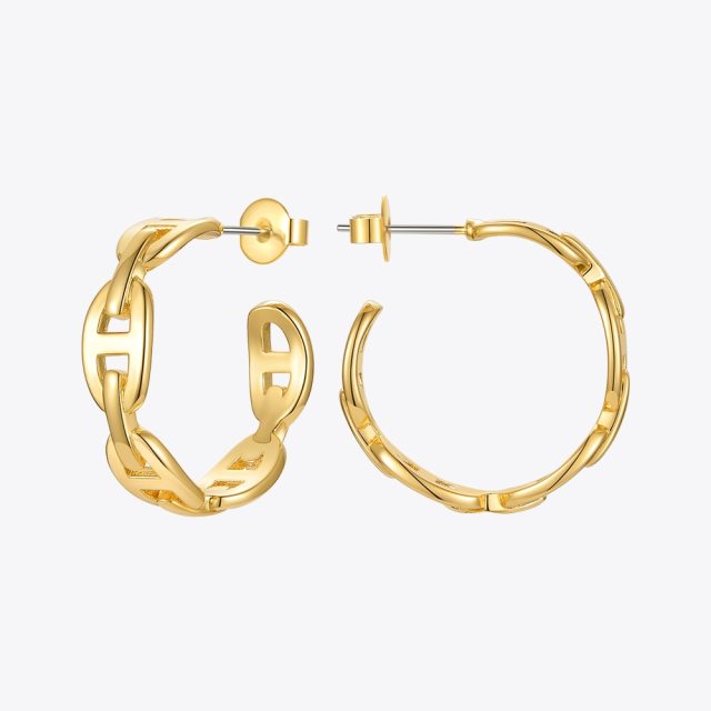 ENFASHION Chain Earrings For Women Gold Color Hoop Earring Free Shipping 2021 Party Fashion Jewelry Pendientes Mujer E211274