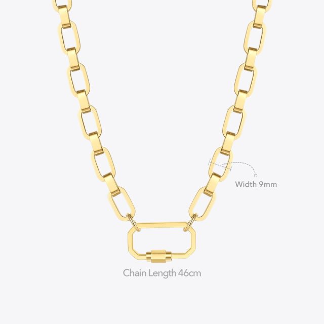 ENFASHION Hollow Screw Chain Necklaces For Women Gold Color Pendant Necklace Fashion Jewelry 2020 Stainless Steel Gift P203178