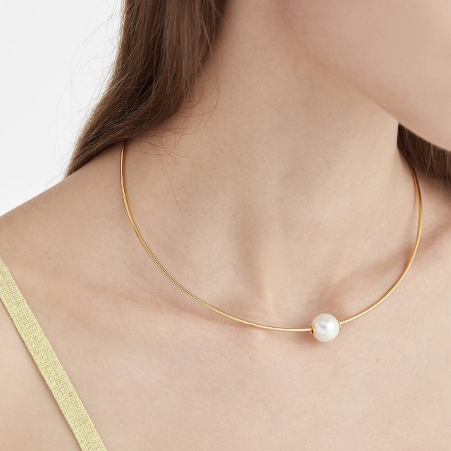 ENFASHION Kpop Pearl Choker Necklace For Women Gold Color Vintage Necklaces Collier Birthday Gift 2021 Fashion Jewelry P213262