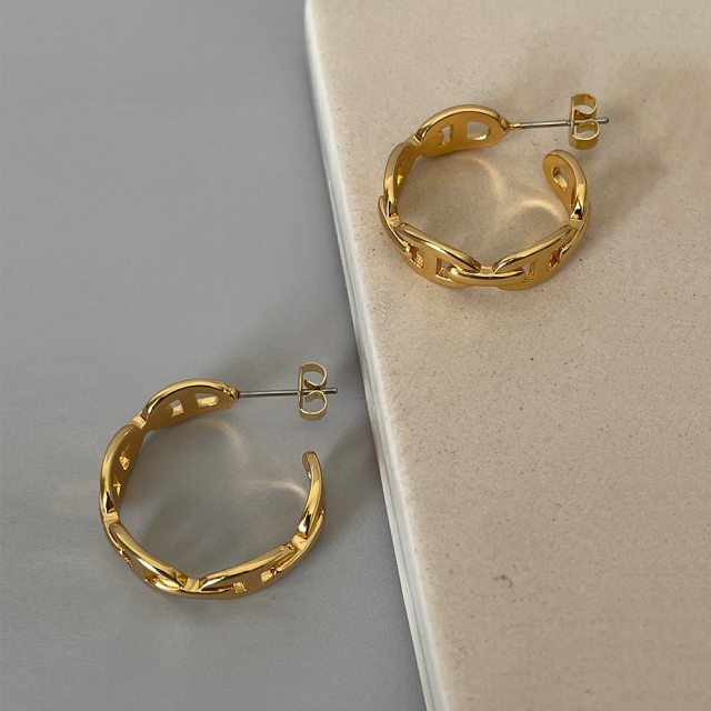 ENFASHION Chain Earrings For Women Gold Color Hoop Earring Free Shipping 2021 Party Fashion Jewelry Pendientes Mujer E211274