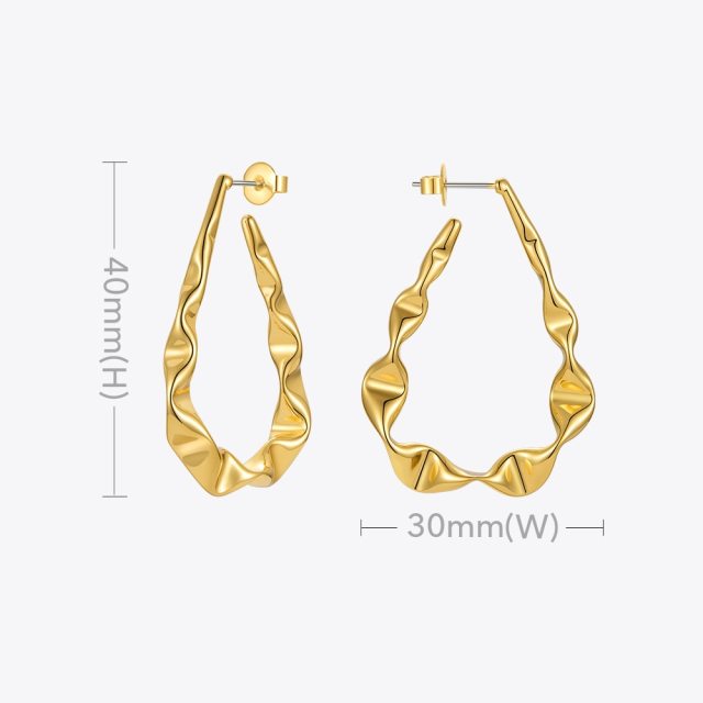 ENFASHION Trendy Raindrops Pendientes Hoop Earrings For Women Gold Color Piercing Earring Fashion Jewelry 2021 Gift E211273