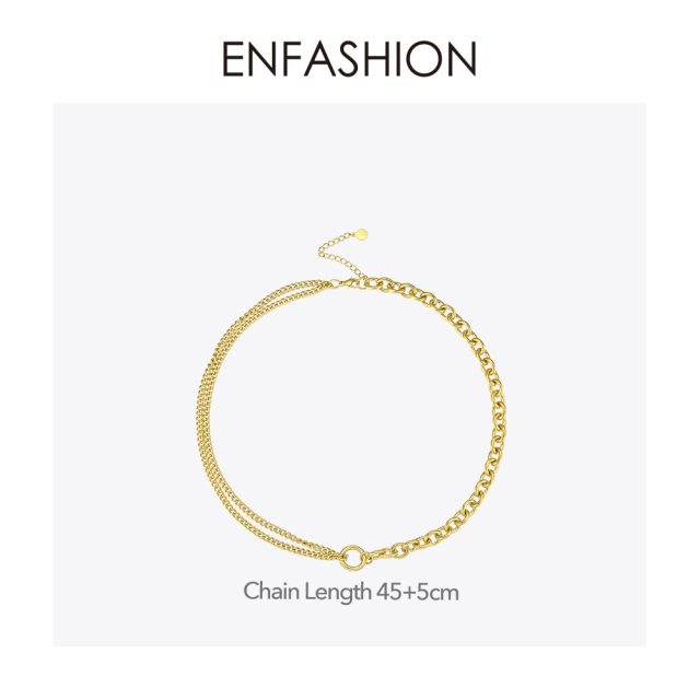 ENFASHION Link Chain Choker Necklace Women Gold Color Stainless Steel Necklaces 2020 Friends Gifts Fashion Jewelry Collier P3070