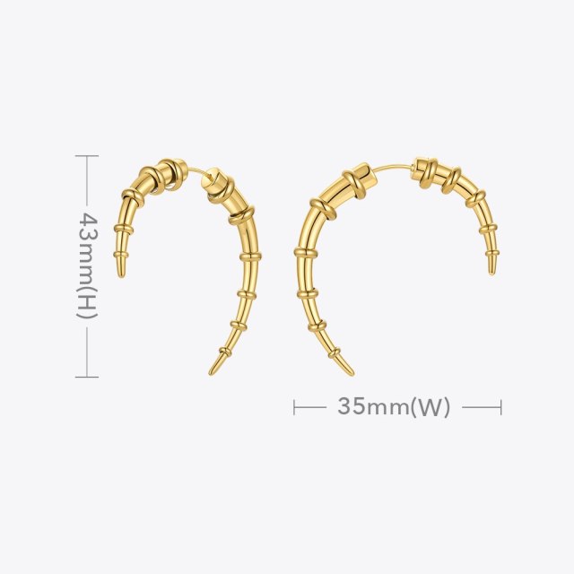 ENFASHION Gothic Horn Earrings For Women Gold Color Earings Stainless Steel Fashion Jewelry Holloween Pendientes Mujer E211311