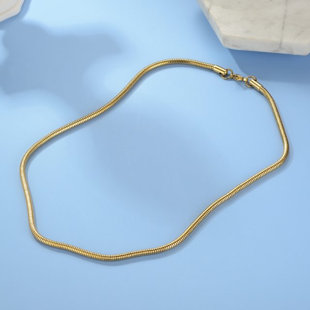 ENFASHION Hip Hop Snake Bone Necklaces For Women Gold Color Stainless Steel Necklace Christmas Collier Fashion Jewelry P203166
