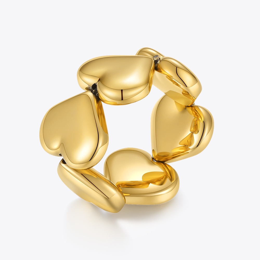 ENFASHION Vintage Heart Rings For Women Gold Color Love Ring 2021 ...